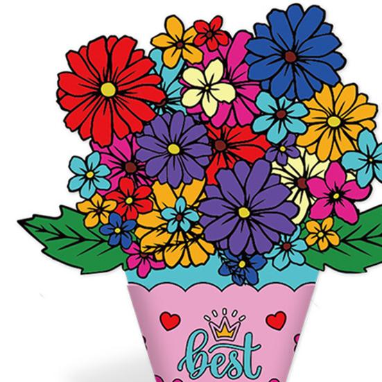 Yousheng 6Pcs Flower Bouquet Craft Kit DIY Mother's Day Paper Floral Bouquet Make Your Own Flower Bouquets Thankful Gift for Home Classroom Activities