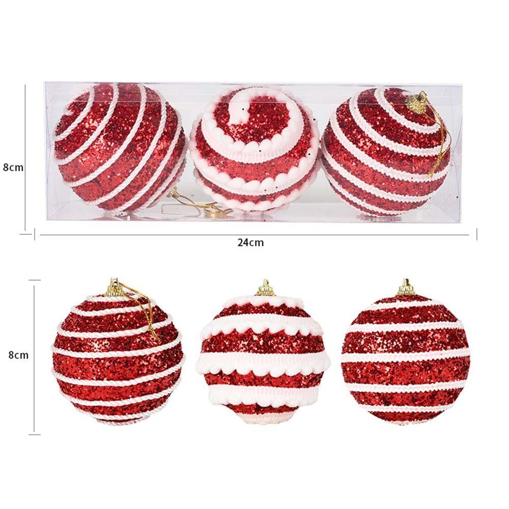 3 шт. 8 см блестящие рождественские шары подвеска пенопласт небьющиеся рождественские подвесные шары набор многоразовые блестящие рождественские елочные украшения
