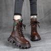 Thick-soled Retro Martin Boots Women's Fashion Muffin New Locomotive Boots 2025 Spring Versatile Medium Tube Short Boots