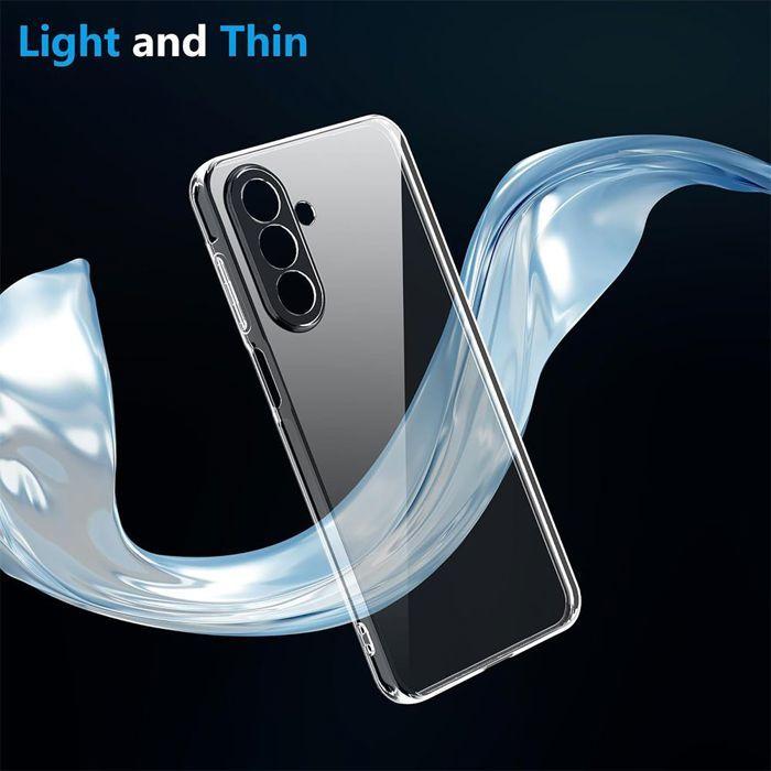Coque pour Samsung Galaxy A18 5G/4G, Silicone Antichoc Anti-Rayures Transparent - 2 Verres Trempés