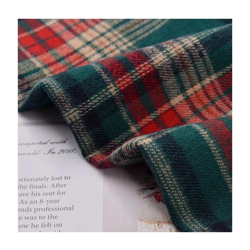 Окрашенная пряжа мягкая утолщенная шлифованная шерстяная клетчатая ткань JK Clothing рубашка юбка куртка брюки клетчатая ткань DIY швейная одежда ткани