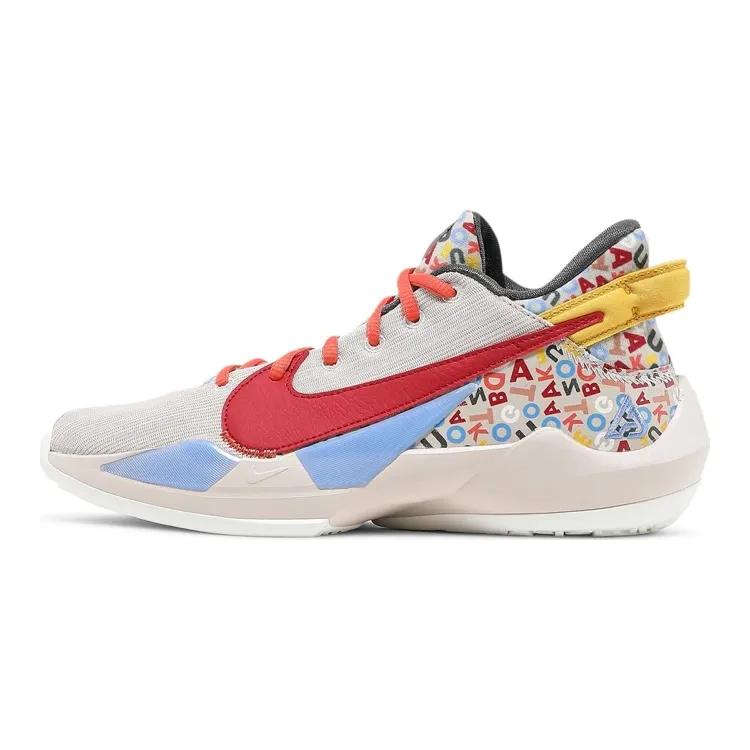Nike Zoom Freak 2 Grade School 'Letter Bro' (Unisex) Desert Sand / Sail / Camellia / Gym Red Kids' Basketball Shoes DH3152 001