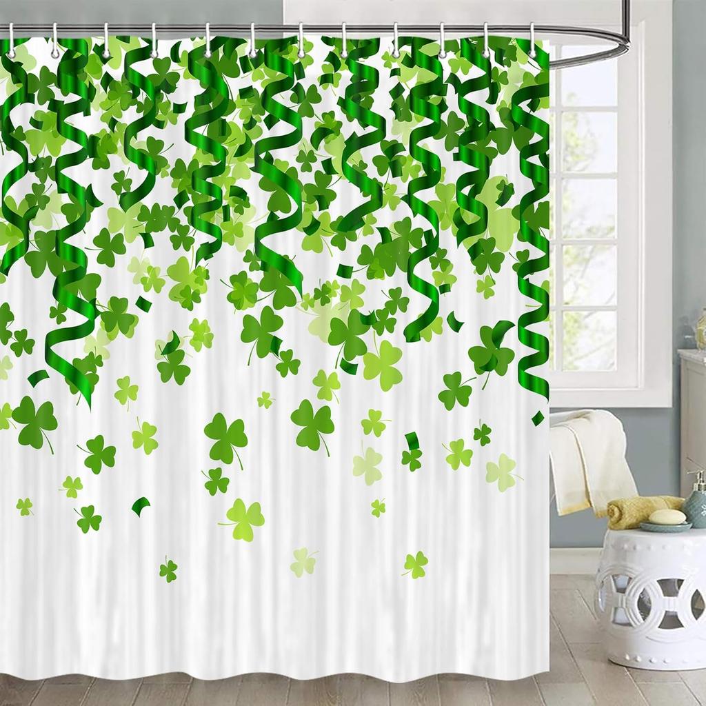 Valentine’s Shower Curtain – Romantic Watercolor Red Hearts & Cute Gnomes Design, Bathroom Decor Perfect for Valentine’s Day