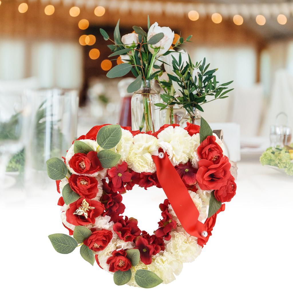 Искусственные венки в форме сердца Свадебные венки Искусственные цветы Украшения для свадебной церемонии Годовщина