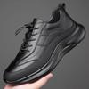 Модные черные повседневные кроссовки из коровьей кожи для мужчин, модные новые дизайнерские туфли на платформе для весны, осени и зимы, мужские спортивные кроссовки для бега