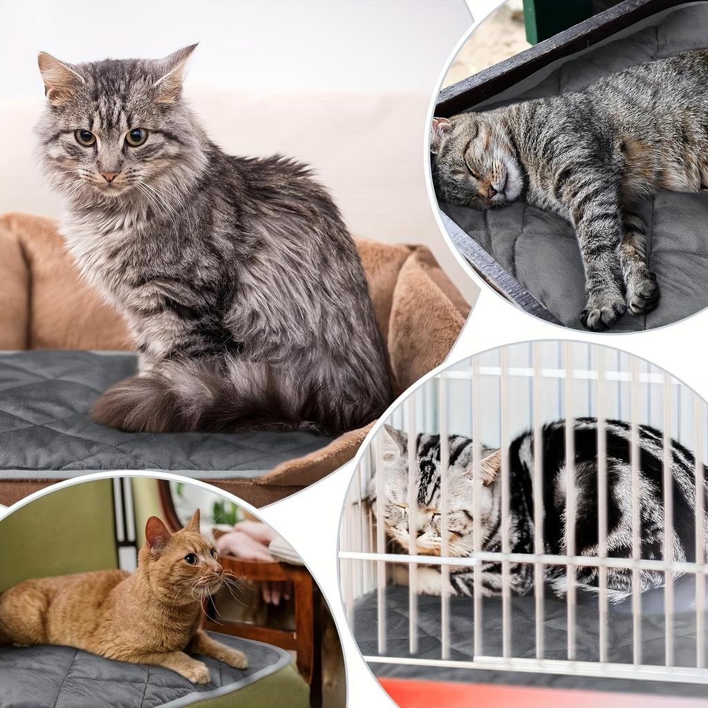 Cozy Self-Warming Pet Mat for Dogs & Cats - Extra Warm Thermal Bed with Non-Slip Bottom, Durable & Machine-Washable, Ideal for Indoor/Outdoor Use