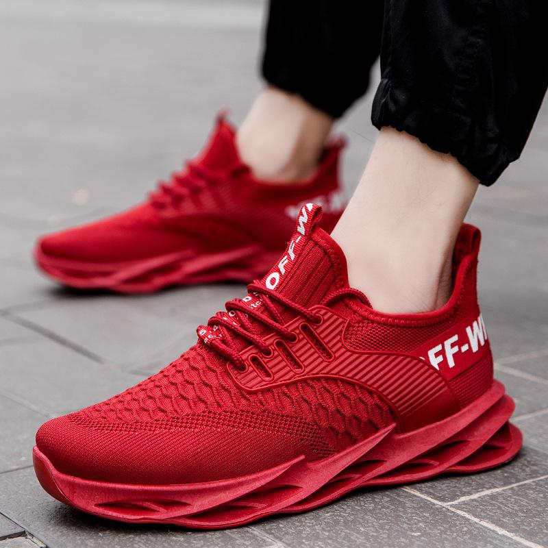 Новые мужские туфли модные трендовые дышащие летающие плетеные кроссовки модные лезвия повседневная спортивная обувь для мужчин