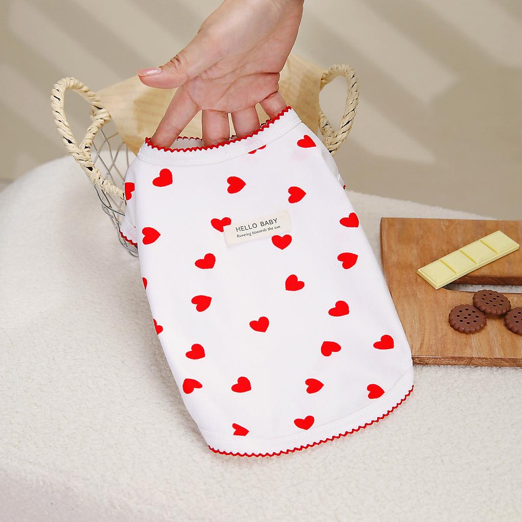 Весна и Лето Мягкий Жилет Питомец Тедди Бигбеар Померанский Шпиц Маленькая Собака Кошка Любовь Дом Одежда для Сна