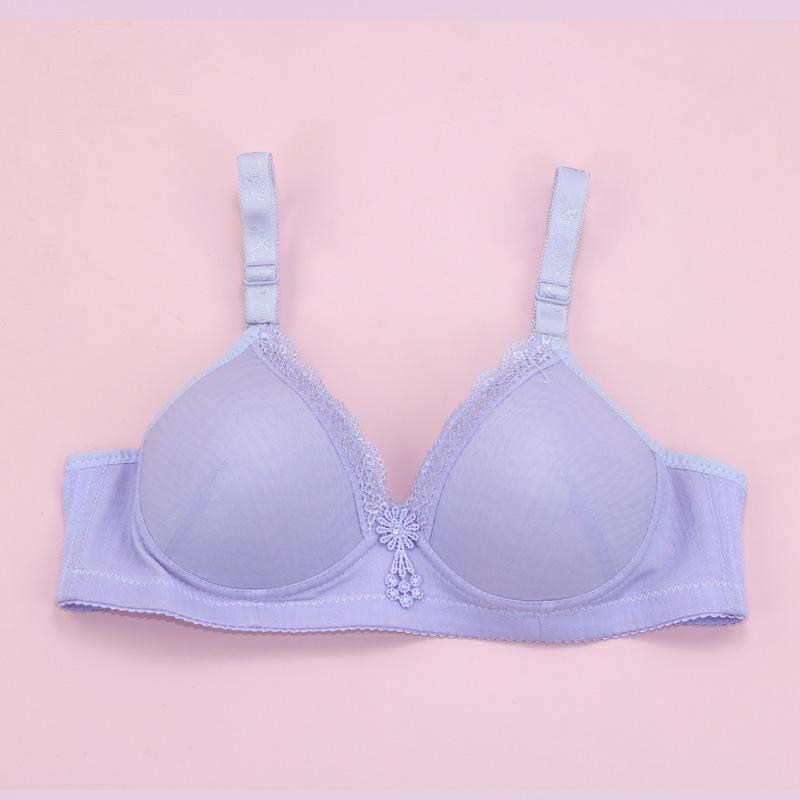 Medium and Elderly Underwear Thin Bra Lace Bra Breathable Bra Gathered Bra No Steel Ring Bra
