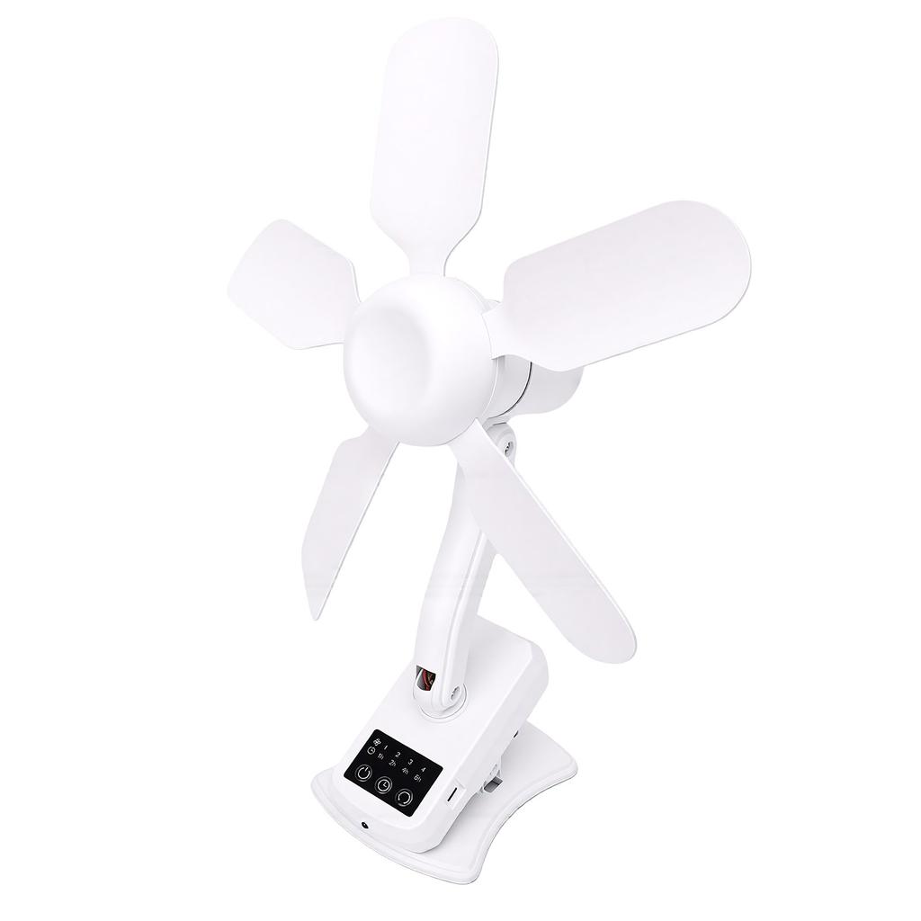 Портативный вентилятор на клипсе с USB-аккумулятором и пультом ДУ, 3 скорости, 90° вращение, таймер на 6 часов для