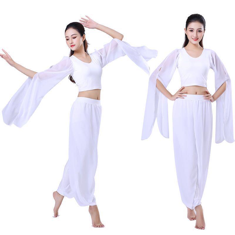 Женский шифоновый кроп-топ с юбкой-пачкой для танцев и практики йоги