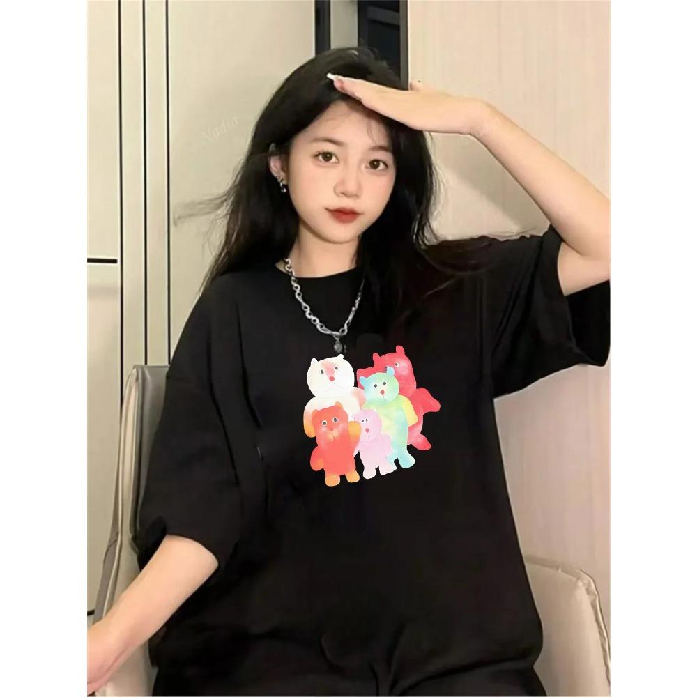 WoUnisex Cute Minimalist Art Print TShirt Short Sleeve Summer Casual Top Cloud Graphic Harajuku Sleeve Casual Aesthetic Clothes