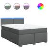 Maison Exclusive - Sommier à lattes de lit avec matelas Gris foncé 140x190cm Tissu