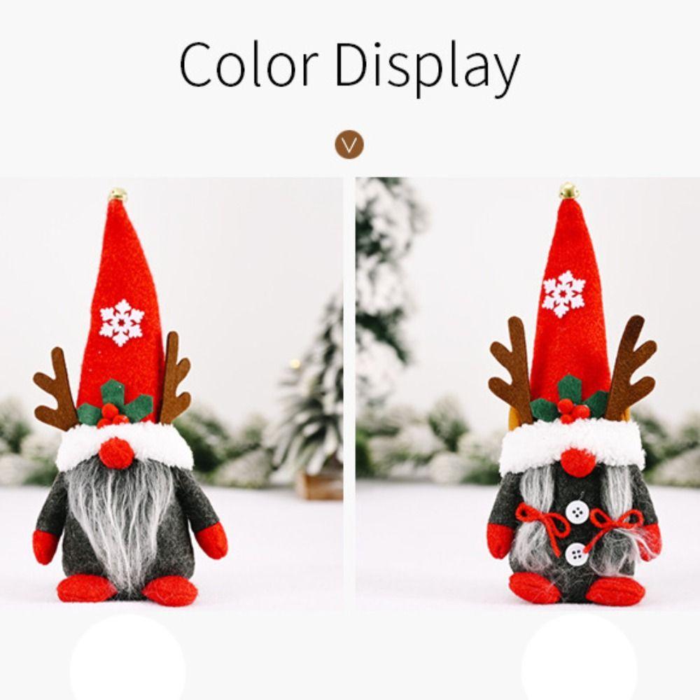 Cloth Christmas Plush Doll Cartoon Handmade Deer Antlers Dwarf Ornament Exquisite Creative Faceless Doll Photo Props