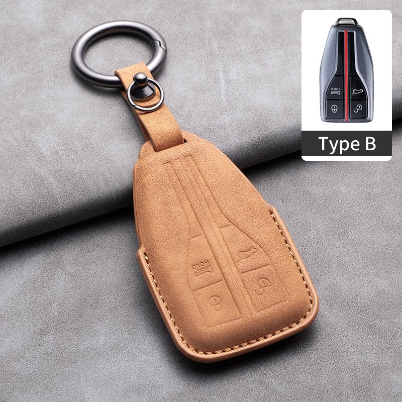 New Sheepskin Car Key Case Cover Protector Shell For FAW Hongqi H9 H7 H5 HS5 HS7 HS5 H7 H5 HS7 Smart Remote Keychain Accessories