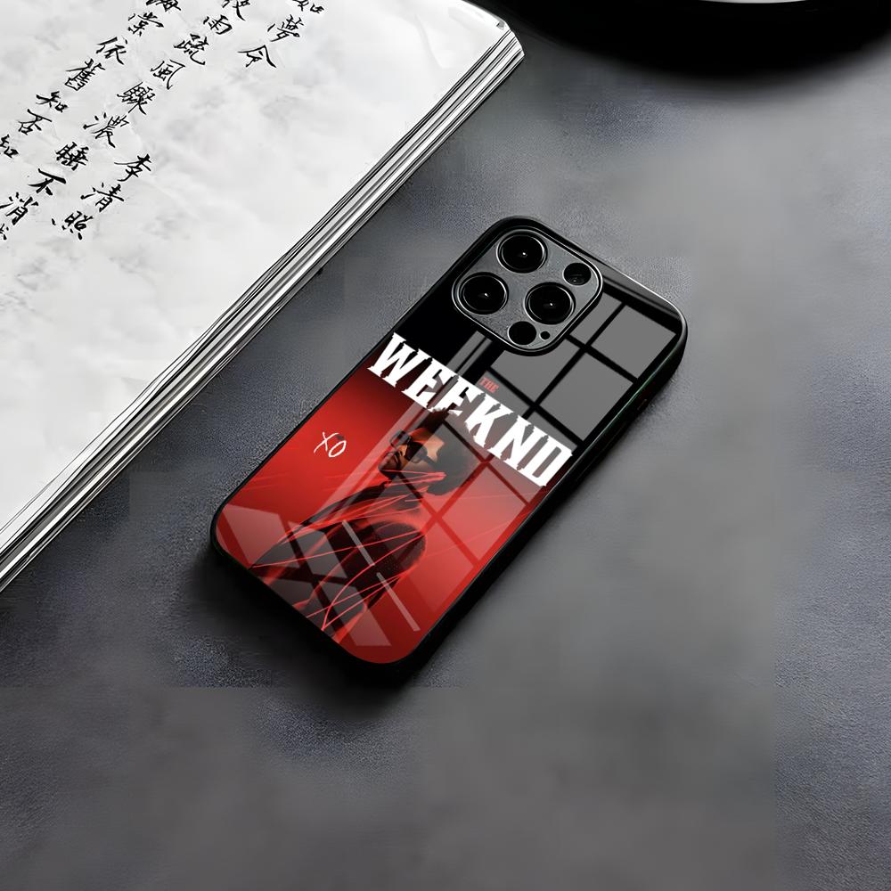 Чехол для телефона W-Weeknd XO Singer для iPhone 17 Air 16 E Pro Max 15 14 13 Mini 12 Pro 11 Max Plus Черная стеклянная крышка