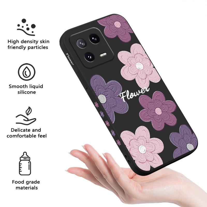 Mottled Flowers Phone Case For Xiaomi Mi 15 14 14T 13 13T 12 12X 12T 12S 11 11T 10 10T 9 9T Pro Lite Liquid Silicone Cover