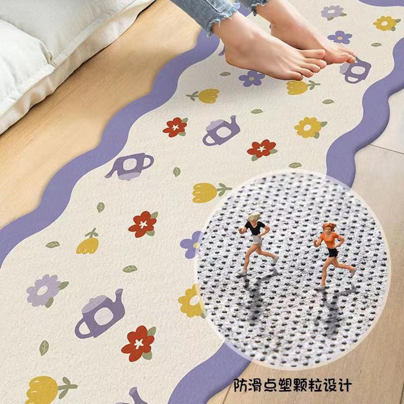 Ins Flowers Bedroom Carpet Small Fresh Bath Mats Soft Floor Rugs Home Entrance Toilet Bathroom Door Absorbent Non-Slip Foot Pad