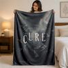 The Cure Print Flannel Blanket Cozy Lightweight Plush Throw Blanket For Bed Sofa Household Use