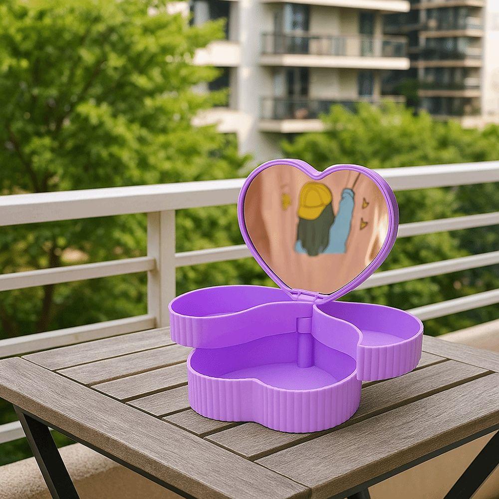 Rotating Heart Shape Jewelry Boxes Double Layer Jewelry Storage Boxes Jewelry Organizer Gift Box