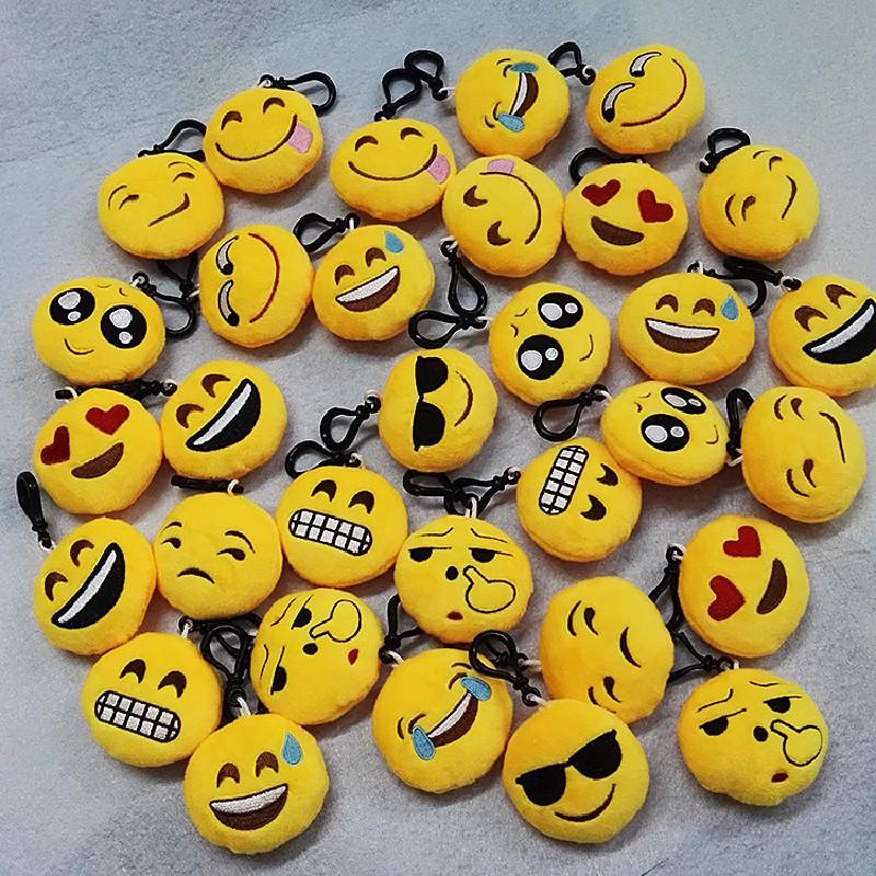 Cartoon Emoji Stuffed Keychain With Short Plush Material For Phone Accessory And Cute Gift Idea
