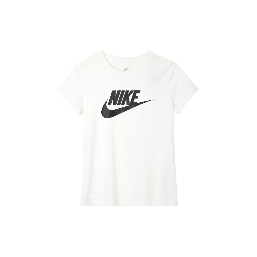 Nike Sportswear Essentials Letter Logo Crew Neck T-Shirt Women Tops White DV6095-100