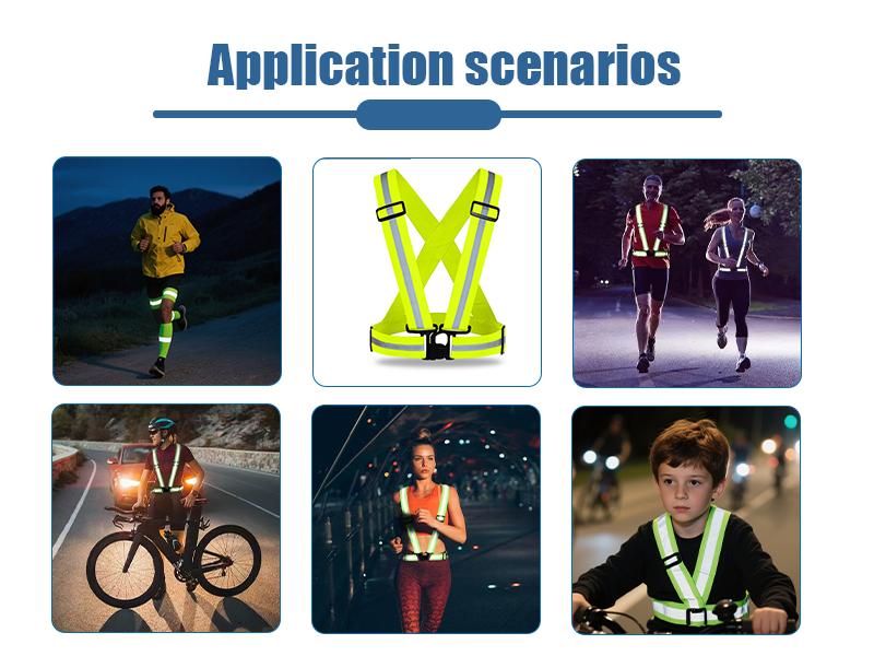 High Vis Reflective Safety Vest Strap Elastic Outdoor Running Cycling Reflective Belt With Customized Logo Support