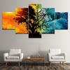 5 Panels Abstract Landscape Tree Couple Sun Moon Canvas Painting Posters and Prints Wall Art Pictures Home Decor No Frame