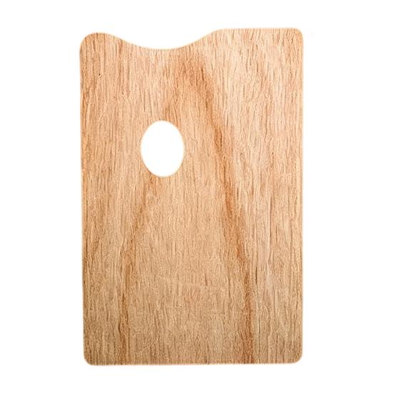 Durable Beech Wood Palette Wooden Paint Palette, Square Oval Shaped Artist Painting Tray with Large Thumb Hole for Acrylic Watercolor Oil Paint,