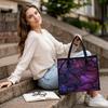 Purple Cracked Pattern Tote Bag Large Capacity Portable Daily Commuter Handbag