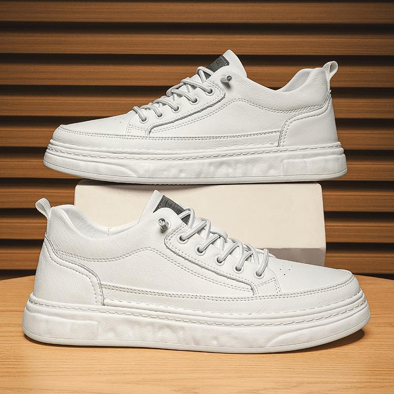 Модные молодежные подростковые кожаные туфли, модные дизайнерские мужские кроссовки, простые теннисные туфли на каждый день, мужские кроссовки из вулканизированной кожи на шнуровке