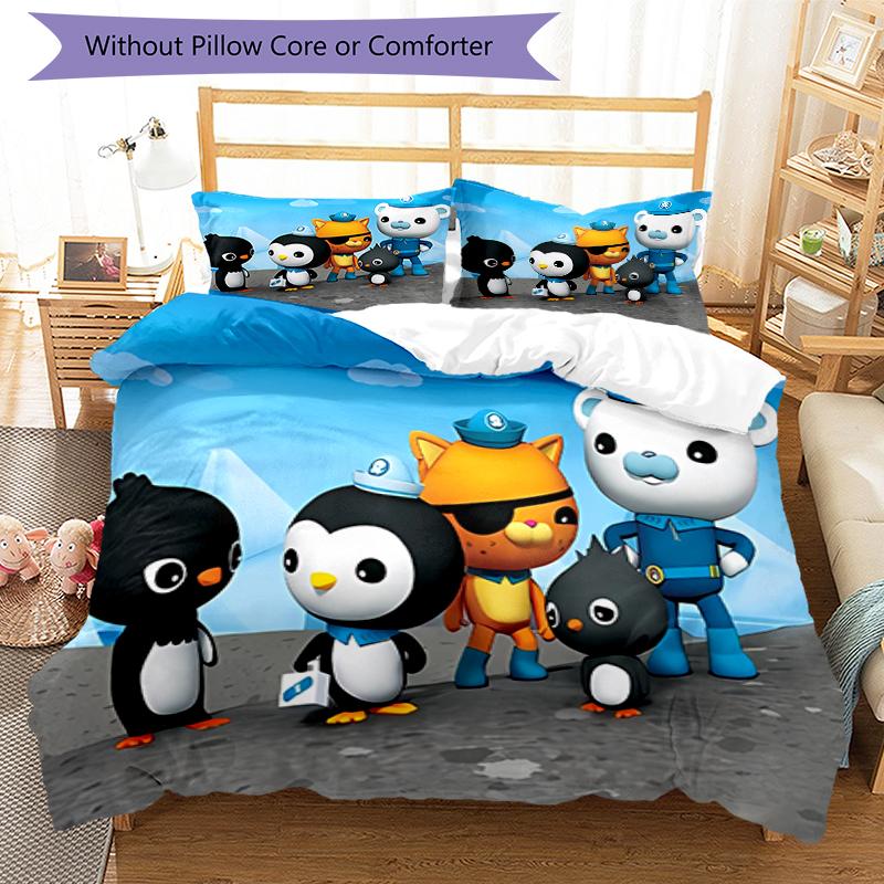 3pcs The Octonauts1 pattern bedding set duvet cover set includes duvet cover &pillowcases, perfect all season bedroom decoration & gift