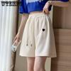 Женские шорты летние с высокой талией, широкие спортивные брюки, свободные повседневные шорты, уличная мода, шорты 2000 года