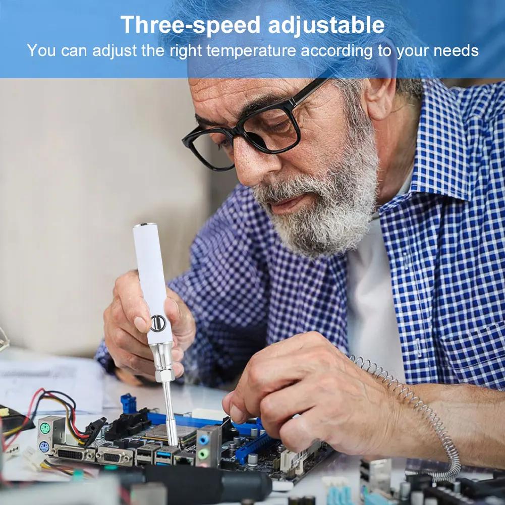 Portable Electric Soldering Iron Pen 350/650/1100mAh Battery Welding Tool 510 Thread Heat Tips Adjustable Voltage Welding Tool