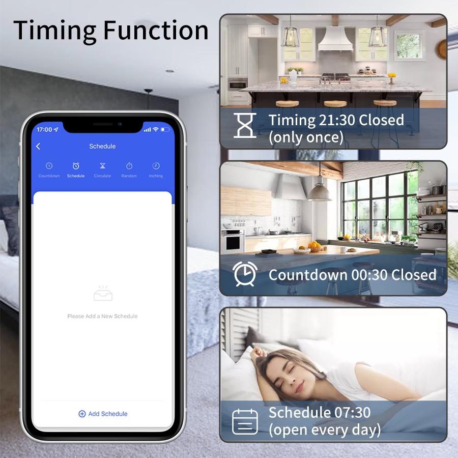16A Tuya WiFi Smart Light Switch 433Mhz Wireless Relay Receiver Mini Round Panel Switch APP Voice Control Alexa Google Home