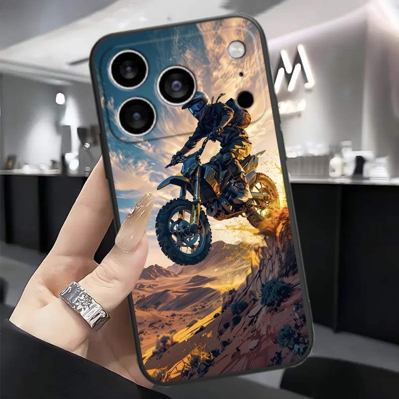 Модель Райдер Крутой Чехол Для Телефона Для Apple iPhone 17 16 16E 15 14 13 12 11 Pro Max Plus Черный Мягкий Силикон