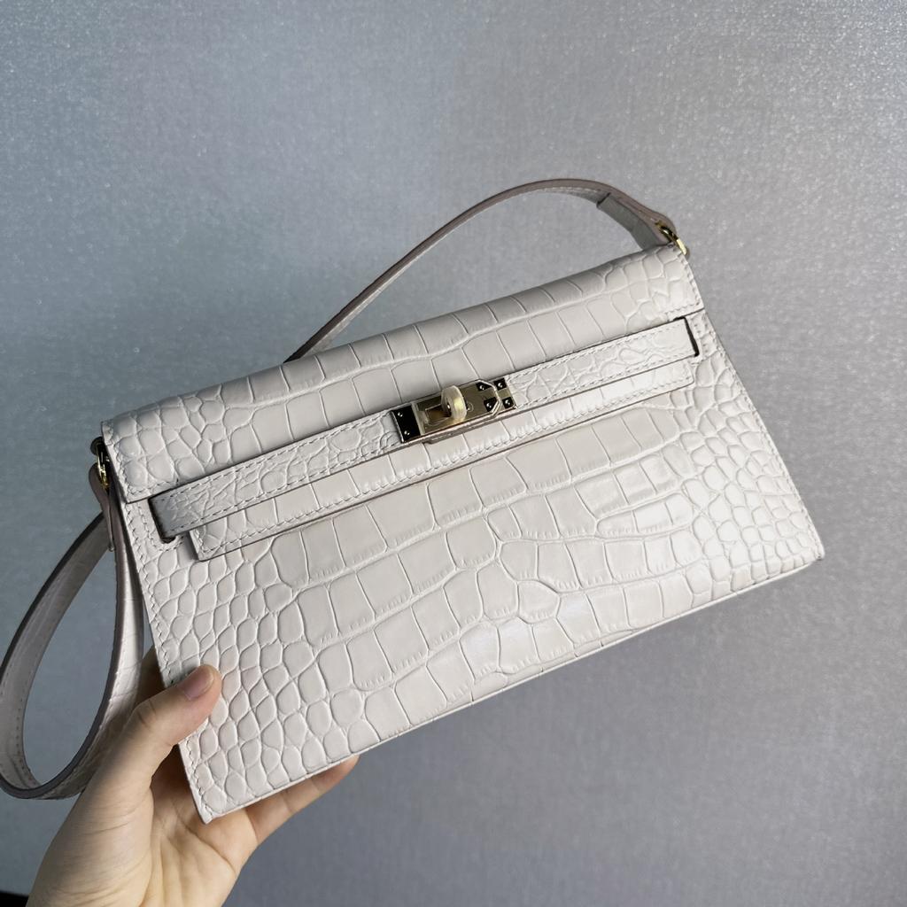 Первый слой коровья кожа узор аллигатора сумка Келли подмышечная женская премиальная матовая кожа elan одно плечо через тело багетная сумка