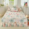 Комплект постельного белья с акварельным цветочным узором, роскошное покрывало с оборками и наволочками, приятный для кожи мягкий комплект постельного белья