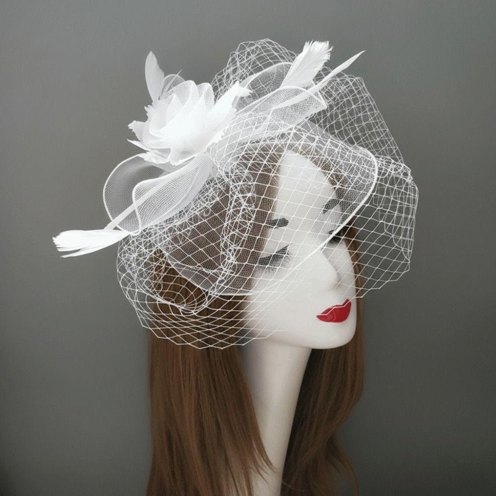 Exquisite Elegant Veil Hat Vintage Style Hair Band Elegant Hair Drop Headpiece Bridal Wedding