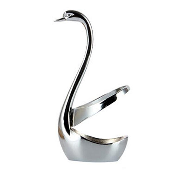 1 шт. Лебедь Фрукты Еда Вилка Ложка Нож Столовые приборы Лебедь База Держатель Креативный Нержавеющая сталь Вилка Ложка(Не включая ложку)