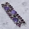 Lepidolite Stone, Amethyst Gemstone 925 Sterling Silver Bracelet 8" S5v62