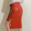 Женская сексуальная кожаная юбка на шнуровке, праздничное платье, модная однотонная повседневная облегающая юбка миди