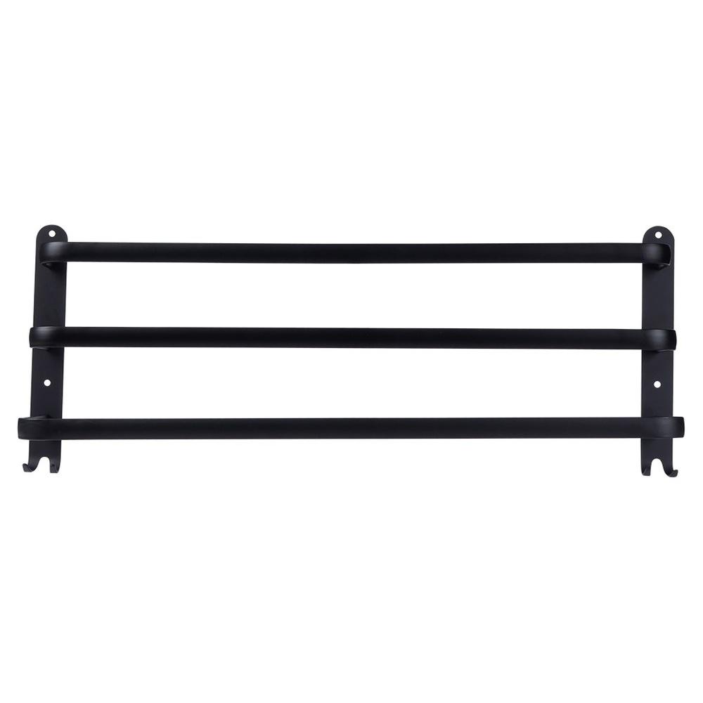 Black aluminum towel rack 60 cm