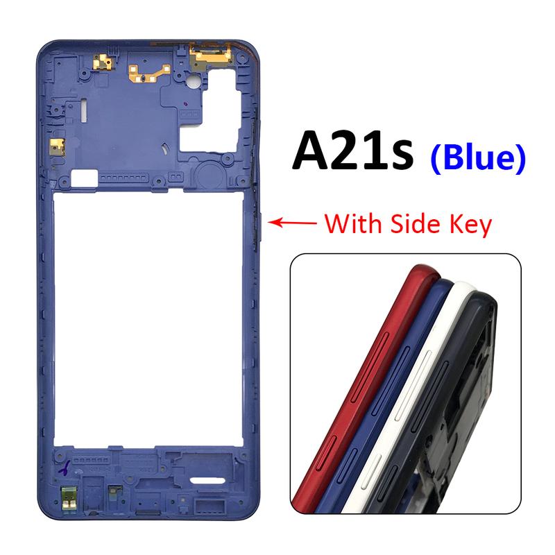 Housing Middle Frame Bezel Middle Plate Cover With Volume Power Button Side Key For Samsung A21S A31 A41 A70S