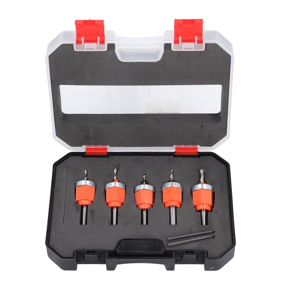 5pcs 2.8 3 3.2 3.5 4mm Diameter Countersink Drill Bit Set Wood Countersink Bit Kit PVC Edge Banding