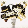 Happy New Years Eve Party 2024 New Year Party Photo Booth Props Kit - Party Decorations - 21 Count