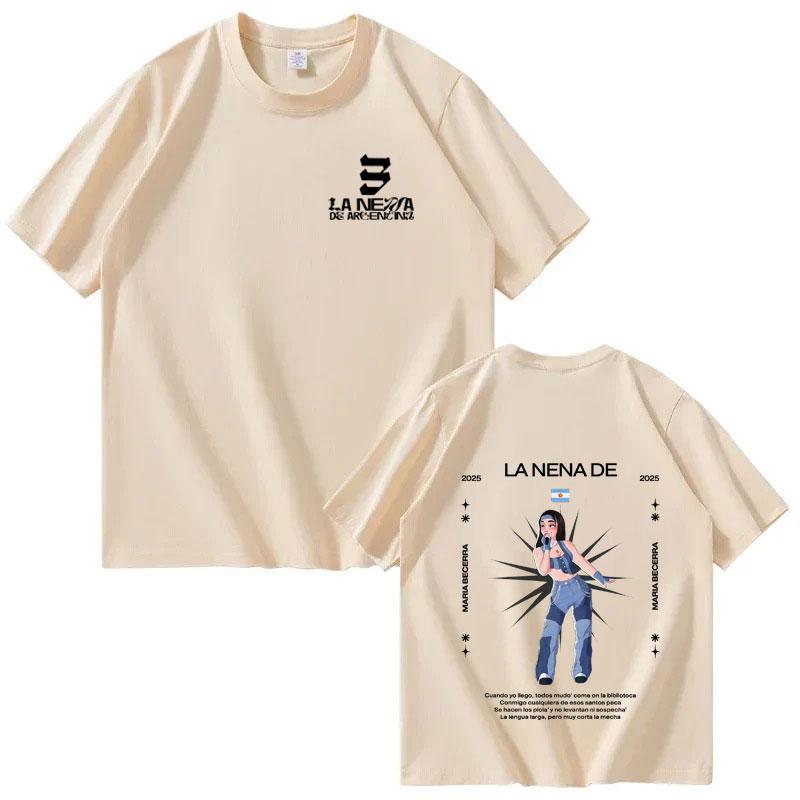 Singer Maria Becerra La Nena Album 2025 Gothic TShit Mens Women Fashion Summer Print 100 Pure Cotton Loose Y2K Tshirt Hot Sale