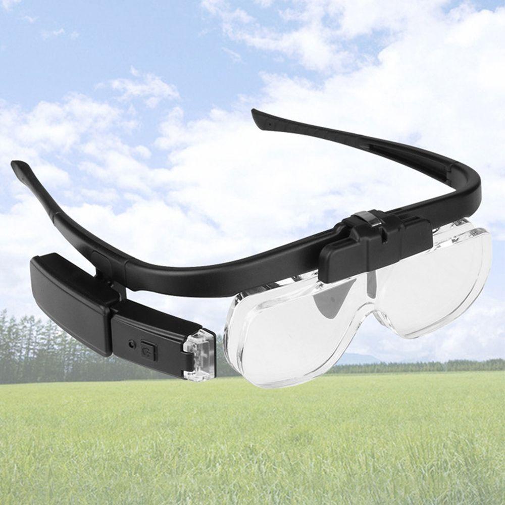 With LED Magnifying Glasses USB Rechargeable Illuminated Magnifier For Reading Reparing