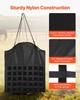 Hay Bag for Horses, 55 x 18.5 x 64 cm, 46 x 46 mm Holes, Premium Nylon Construction with PVC Waterproof Coating, Adjustable Hanging Straps and Metal