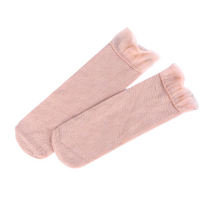 Чулки кружевные невидимые средней длины: Женские тонкие кружевные короткие чулки весна-осень